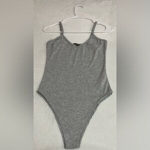 Primark Light Gray Spaghetti Strap Bodysuit